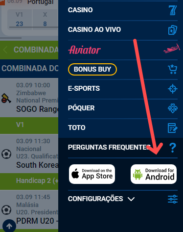 Transferir a App Móvel para Android